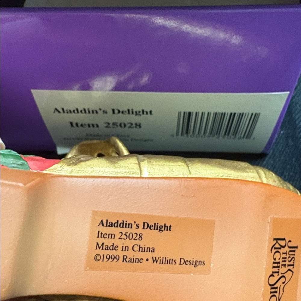 Just The Right Shoe Aladdin's Delight Red and Gold Flats - Picture 5 of 5